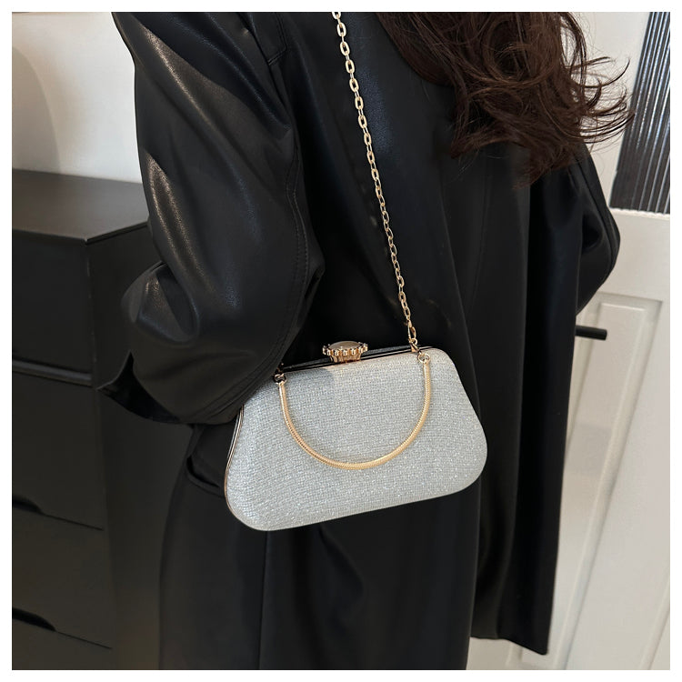 Advanced Texture Elegant Lady Banquet Small Handbags Women's Dinner Bag Dress Garment Bag Chain Crossbody Small Square Bag