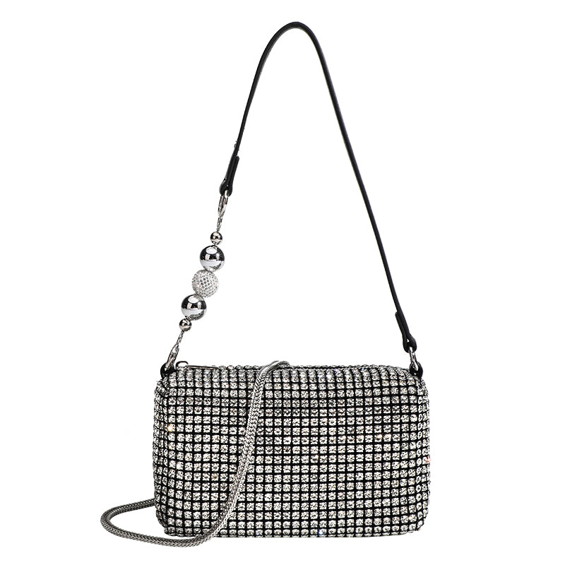 Ur Women's Austrian Rhinestone King Hand Carrying Small Square Bag