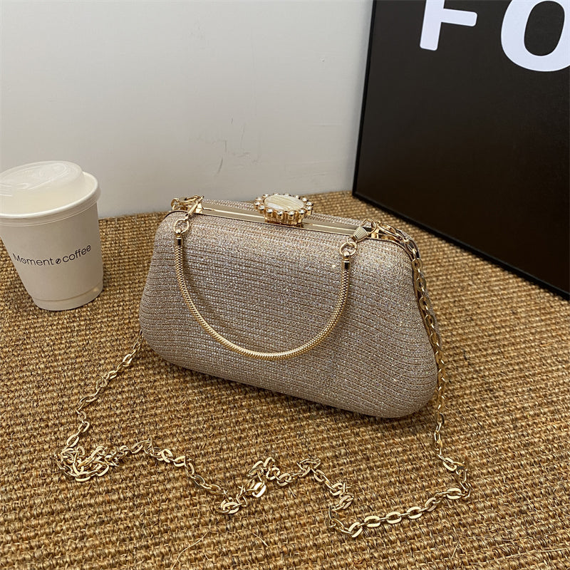 Advanced Texture Elegant Lady Banquet Small Handbags Women's Dinner Bag Dress Garment Bag Chain Crossbody Small Square Bag