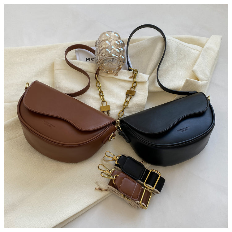 Autumn and Winter Fashion All-Matching Texture Niche Style One Shoulder Saddle Bag