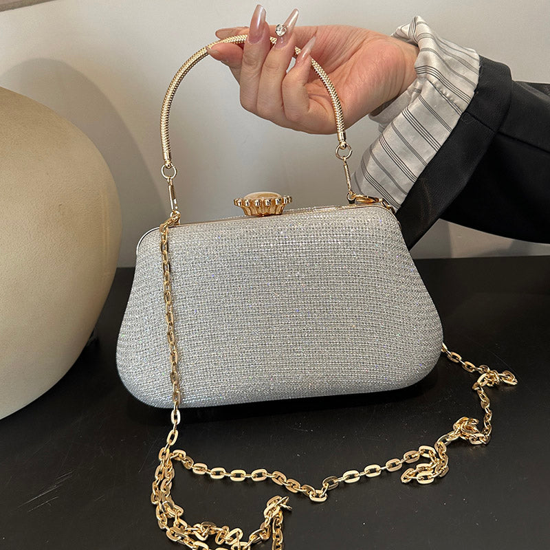 Advanced Texture Elegant Lady Banquet Small Handbags Women's Dinner Bag Dress Garment Bag Chain Crossbody Small Square Bag