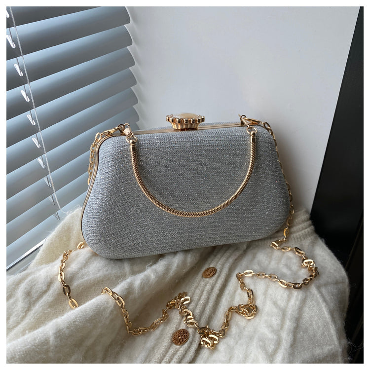 Advanced Texture Elegant Lady Banquet Small Handbags Women's Dinner Bag Dress Garment Bag Chain Crossbody Small Square Bag