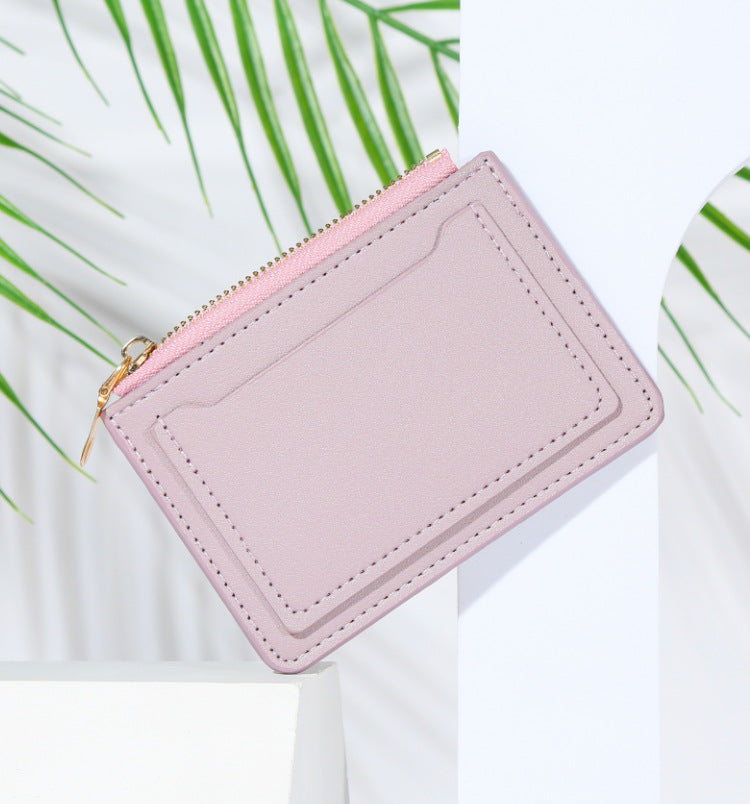 Women Wallets PU Leather Female Purse Mini Hasp Solid Multi-Cards Holder Coin Short Wallets Slim Small Wallet Zipper Hasp