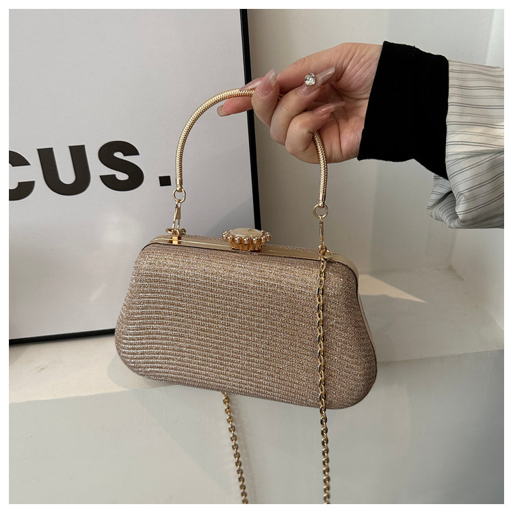 Advanced Texture Elegant Lady Banquet Small Handbags Women's Dinner Bag Dress Garment Bag Chain Crossbody Small Square Bag