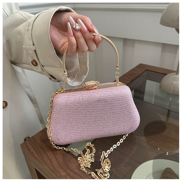 Advanced Texture Elegant Lady Banquet Small Handbags Women's Dinner Bag Dress Garment Bag Chain Crossbody Small Square Bag