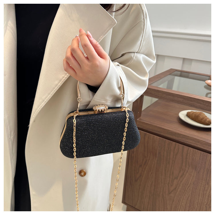 Advanced Texture Elegant Lady Banquet Small Handbags Women's Dinner Bag Dress Garment Bag Chain Crossbody Small Square Bag