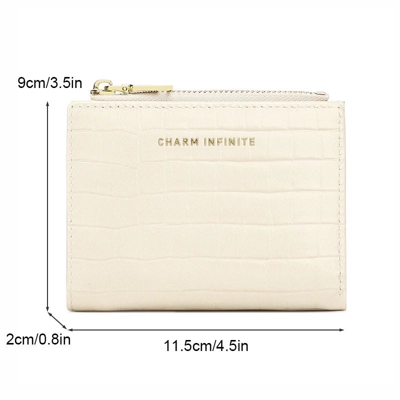 2024 new women's short wallet crocodile soft skin purse card bag Multi-functional stylish zipper small wallet