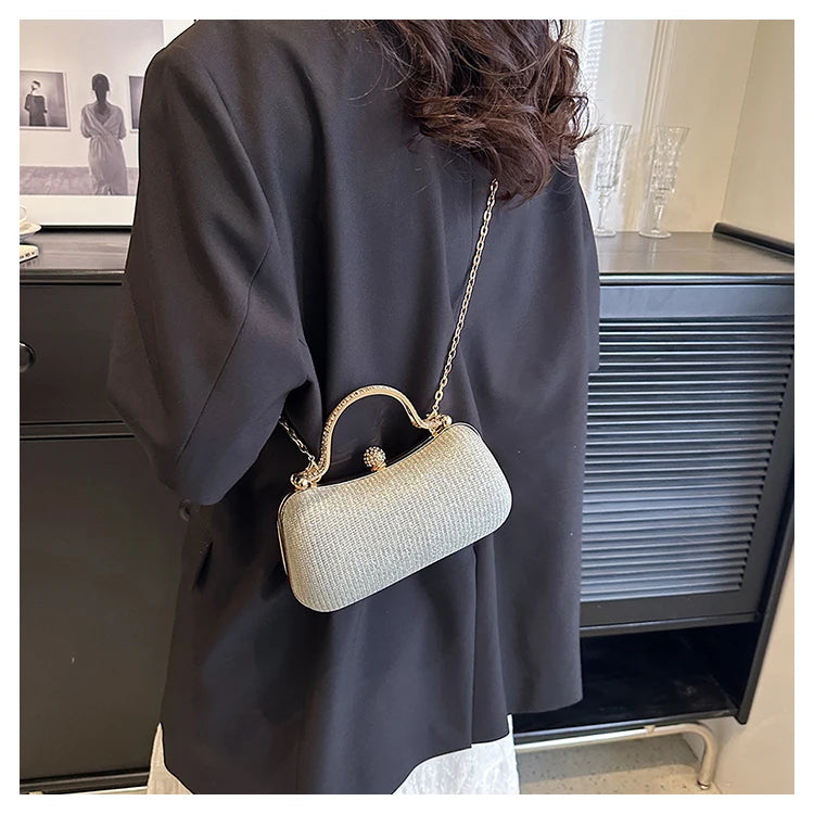 Chain Evening Bag Dinner Shoulder Bag for Women Handbag - Fashion Crossbody Bags Vintage Underarm Bag Satchel