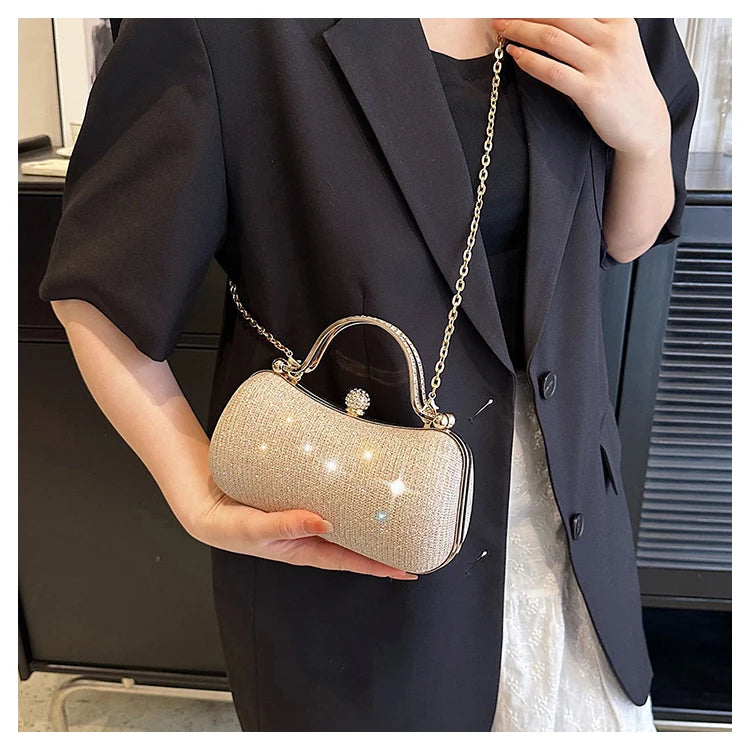 Chain Evening Bag Dinner Shoulder Bag for Women Handbag - Fashion Crossbody Bags Vintage Underarm Bag Satchel