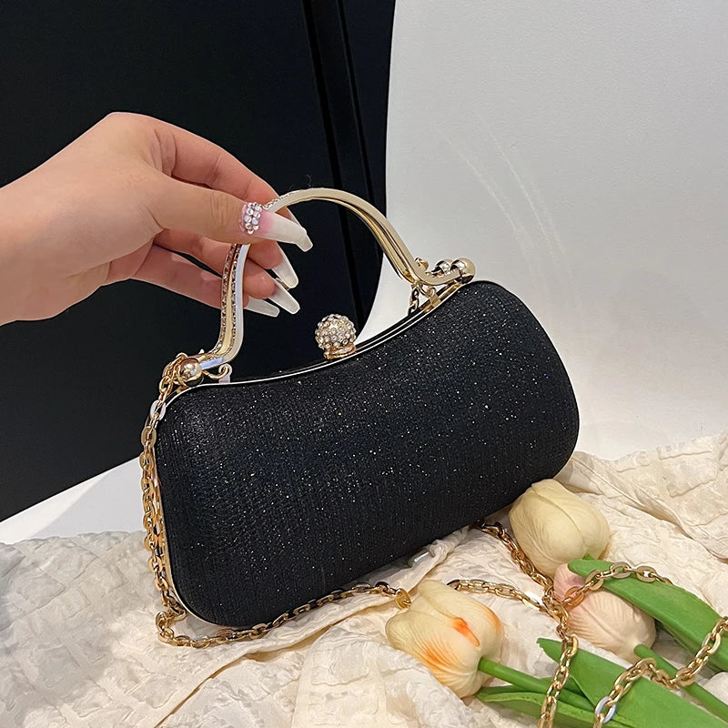 Chain Evening Bag Dinner Shoulder Bag for Women Handbag - Fashion Crossbody Bags Vintage Underarm Bag Satchel