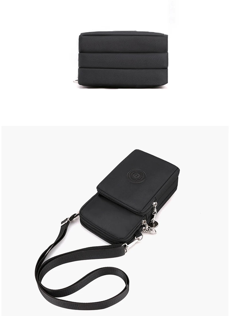 New Women Mobile Phone Bag Nylon Cell Phone Bag Coin Purse Strap Shoulder Bag Small Crossbody Bags for Women Wallet Travel Purse