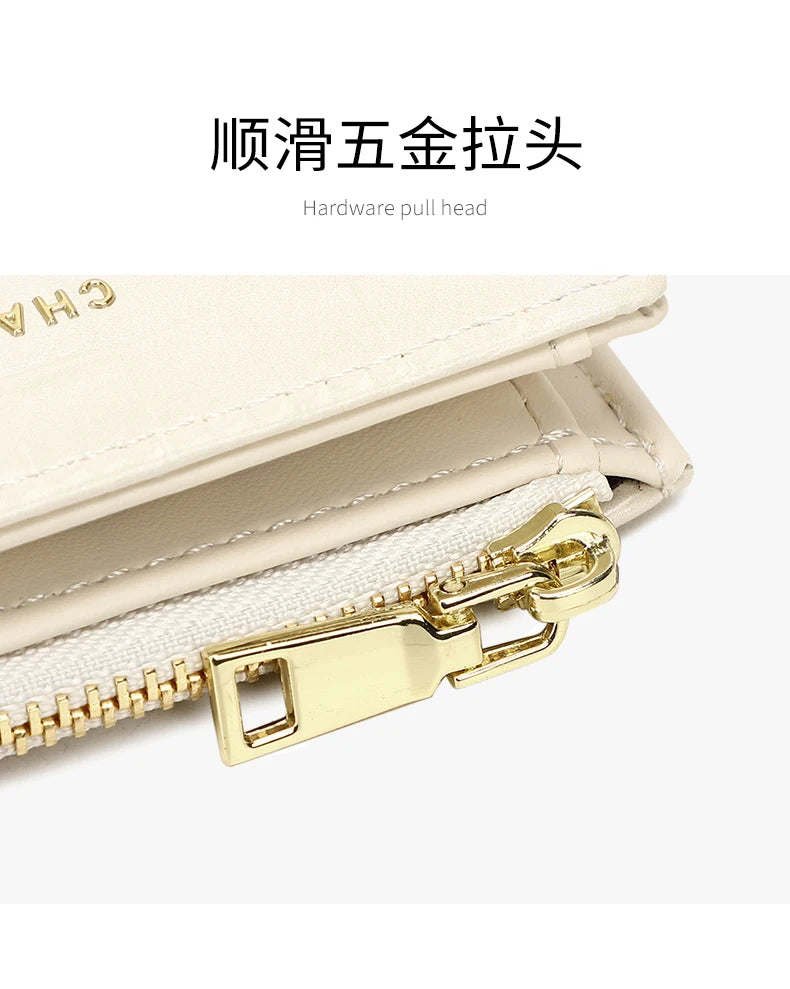 2024 new women's short wallet crocodile soft skin purse card bag Multi-functional stylish zipper small wallet