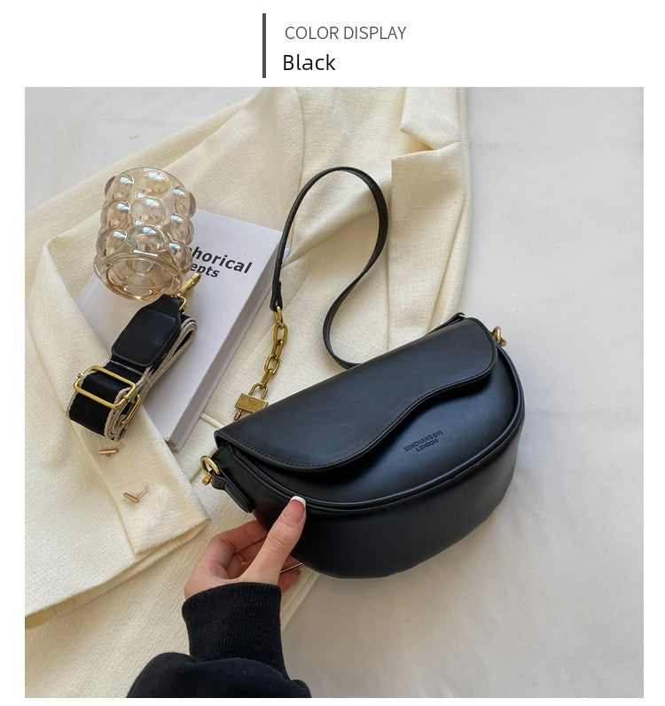 Autumn and Winter Fashion All-Matching Texture Niche Style One Shoulder Saddle Bag