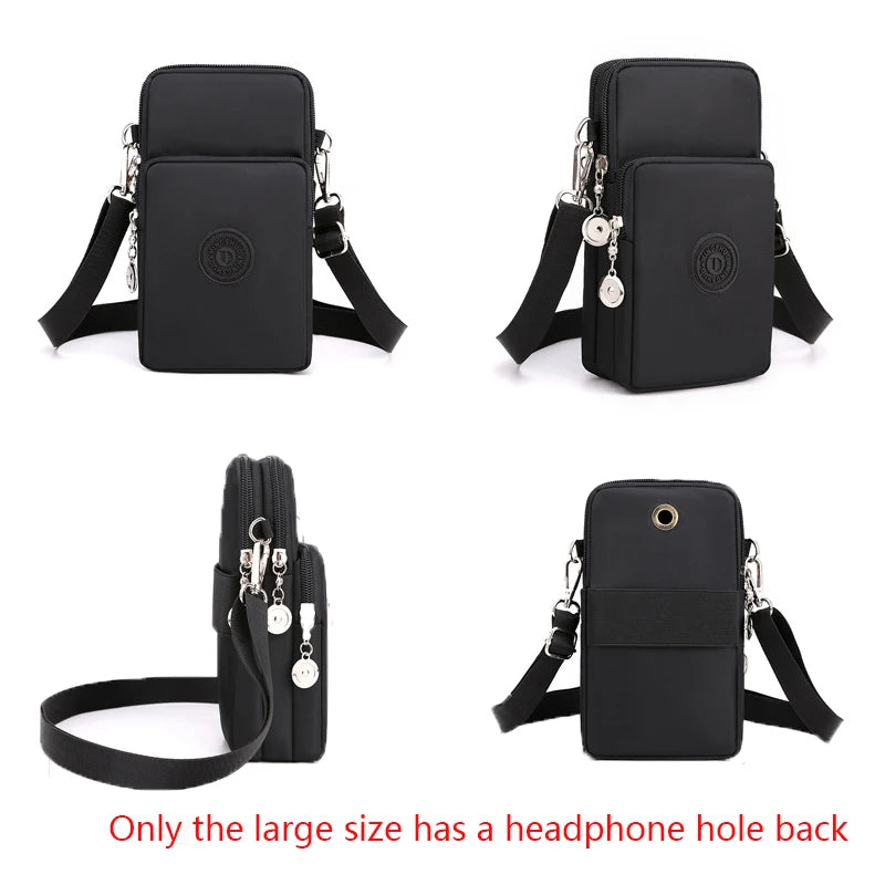 New Women Mobile Phone Bag Nylon Cell Phone Bag Coin Purse Strap Shoulder Bag Small Crossbody Bags for Women Wallet Travel Purse