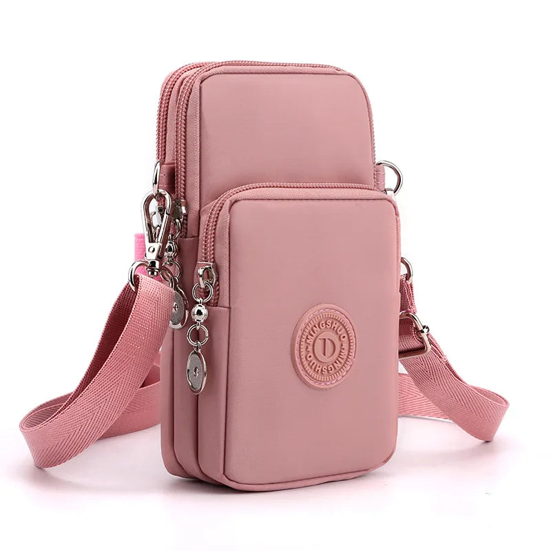 New Women Mobile Phone Bag Nylon Cell Phone Bag Coin Purse Strap Shoulder Bag Small Crossbody Bags for Women Wallet Travel Purse