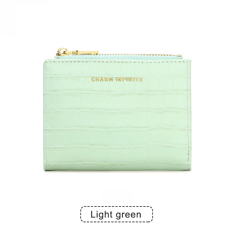 2024 new women's short wallet crocodile soft skin purse card bag Multi-functional stylish zipper small wallet