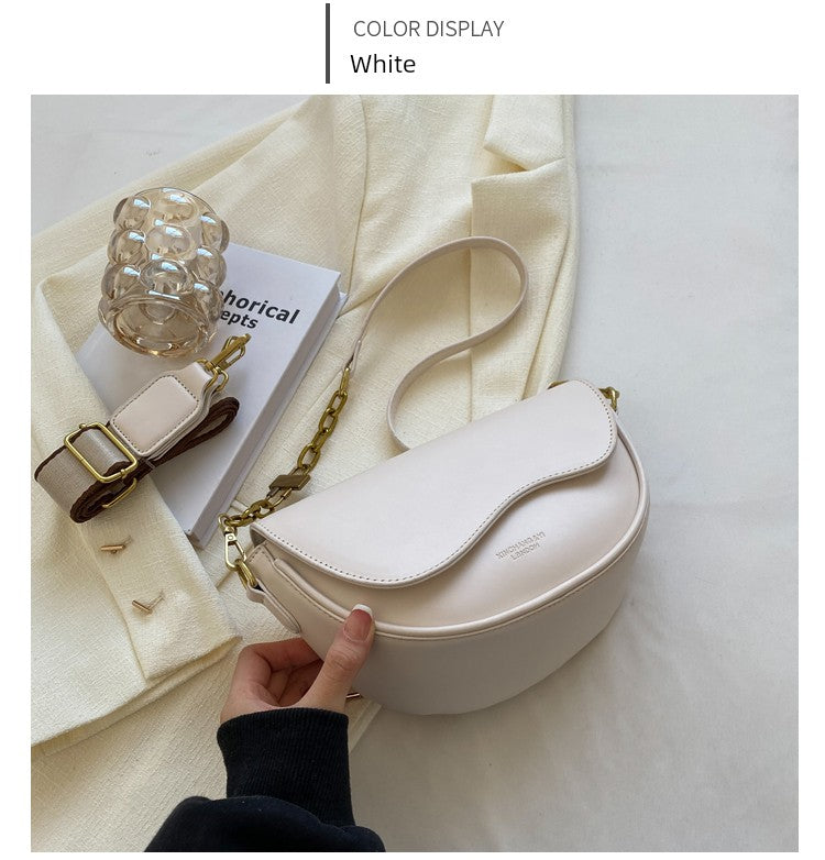 Autumn and Winter Fashion All-Matching Texture Niche Style One Shoulder Saddle Bag