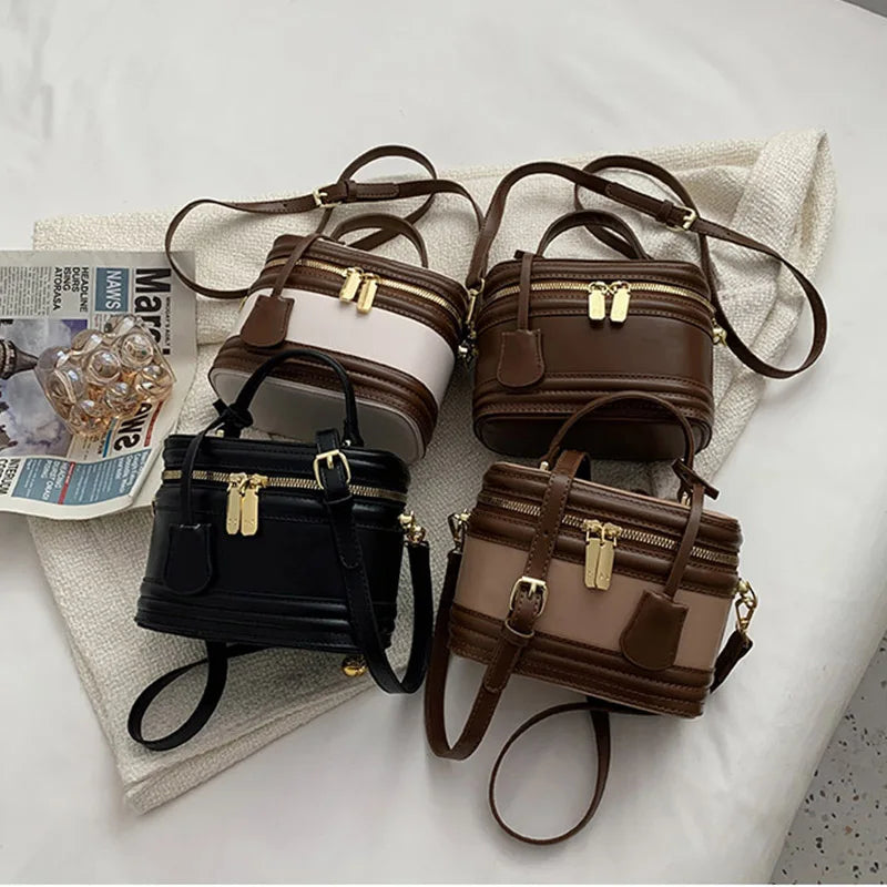 Brand Barrel-shaped Shoulder Bags Women Fashion Top Handbag  High Quality Crossbody Square Bag and Purses Ladys Cute Clutch Bag