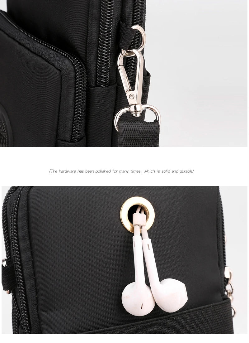 New Women Mobile Phone Bag Nylon Cell Phone Bag Coin Purse Strap Shoulder Bag Small Crossbody Bags for Women Wallet Travel Purse