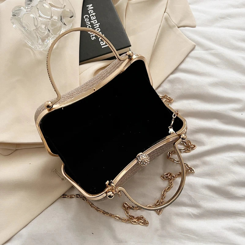 Chain Evening Bag Dinner Shoulder Bag for Women Handbag - Fashion Crossbody Bags Vintage Underarm Bag Satchel