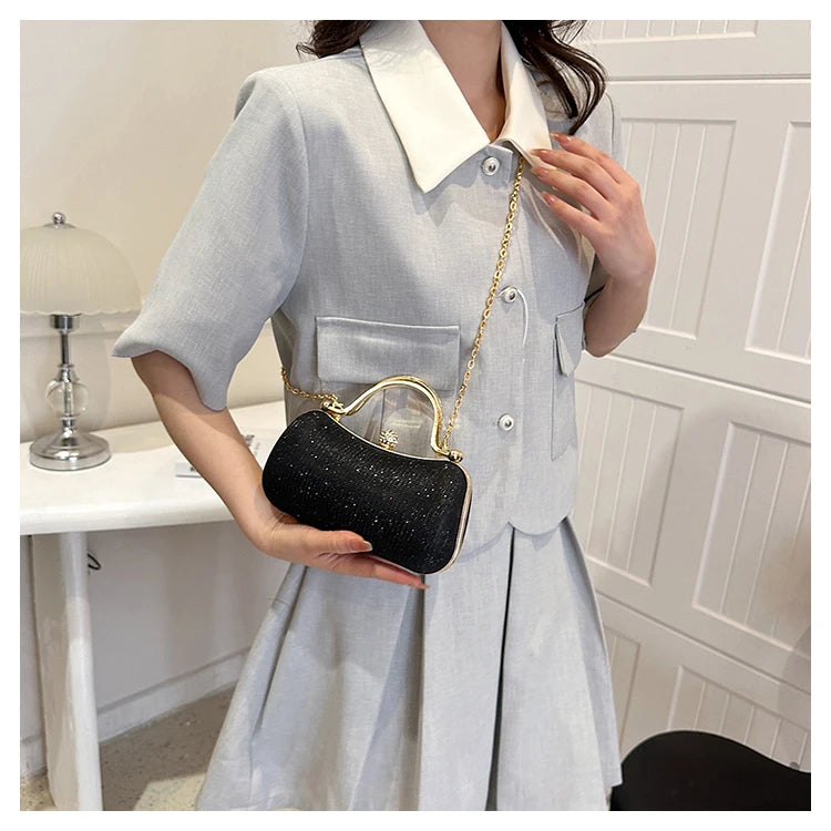 Chain Evening Bag Dinner Shoulder Bag for Women Handbag - Fashion Crossbody Bags Vintage Underarm Bag Satchel