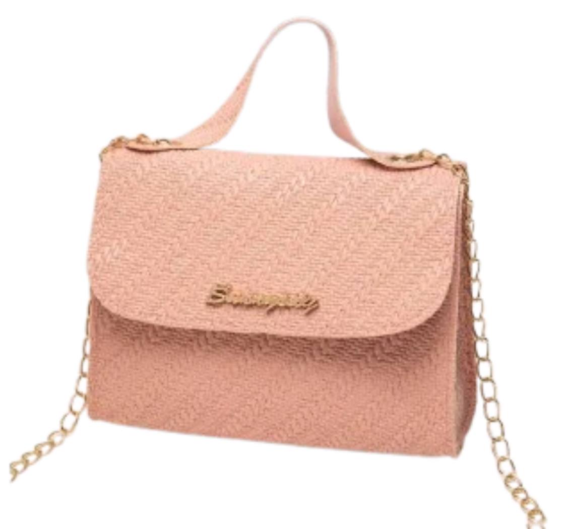 Embossing Chain Square Bag PU Leather Large Capacity Shoulder Crossbody Cell Phone Bag for Women